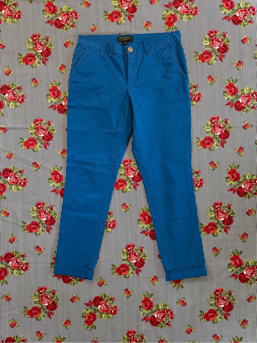 Banana Republic Blue Girlfriend Fit Chinos